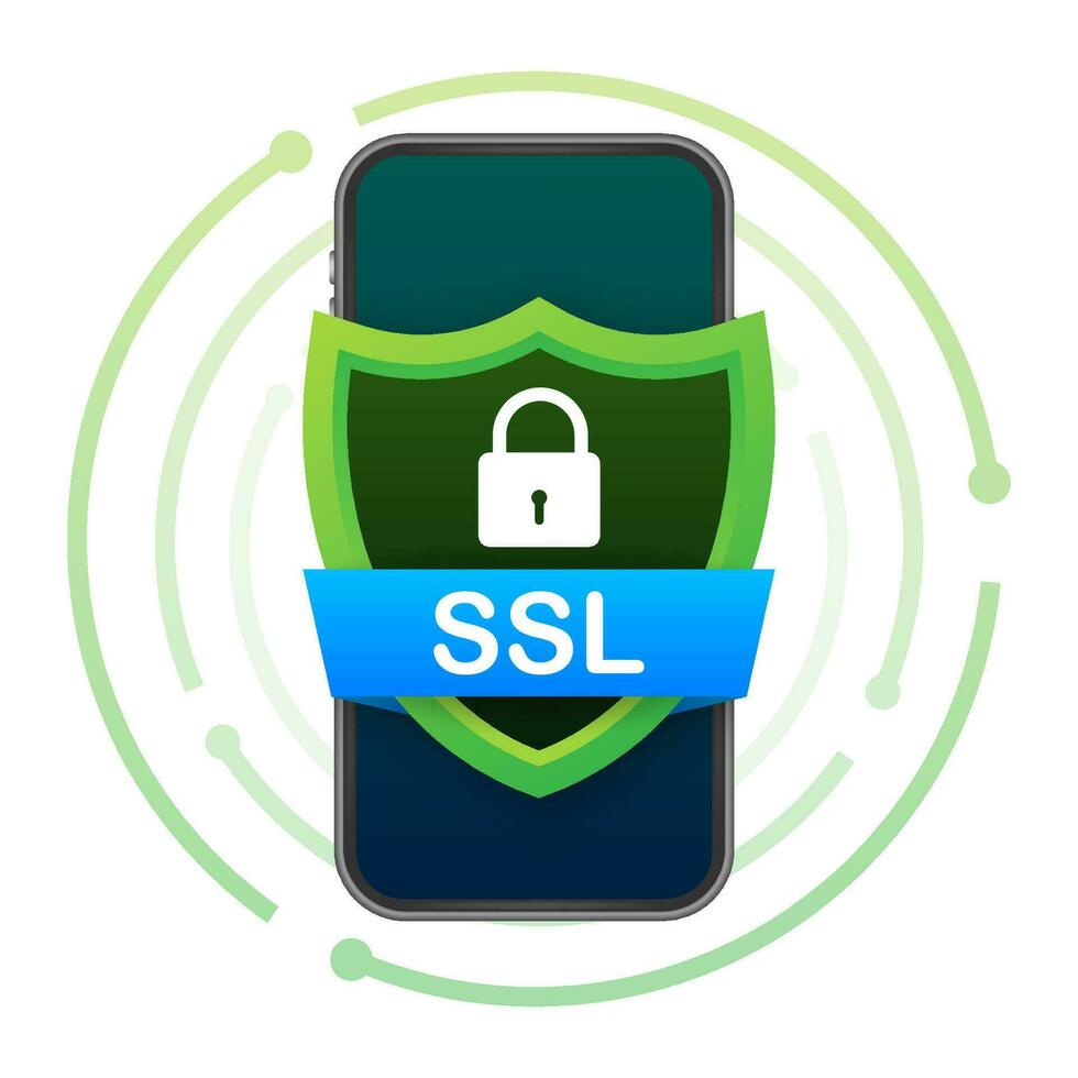 seguro Internet conexión ssl icono. ssl seguro guardia. vector valores ilustración.