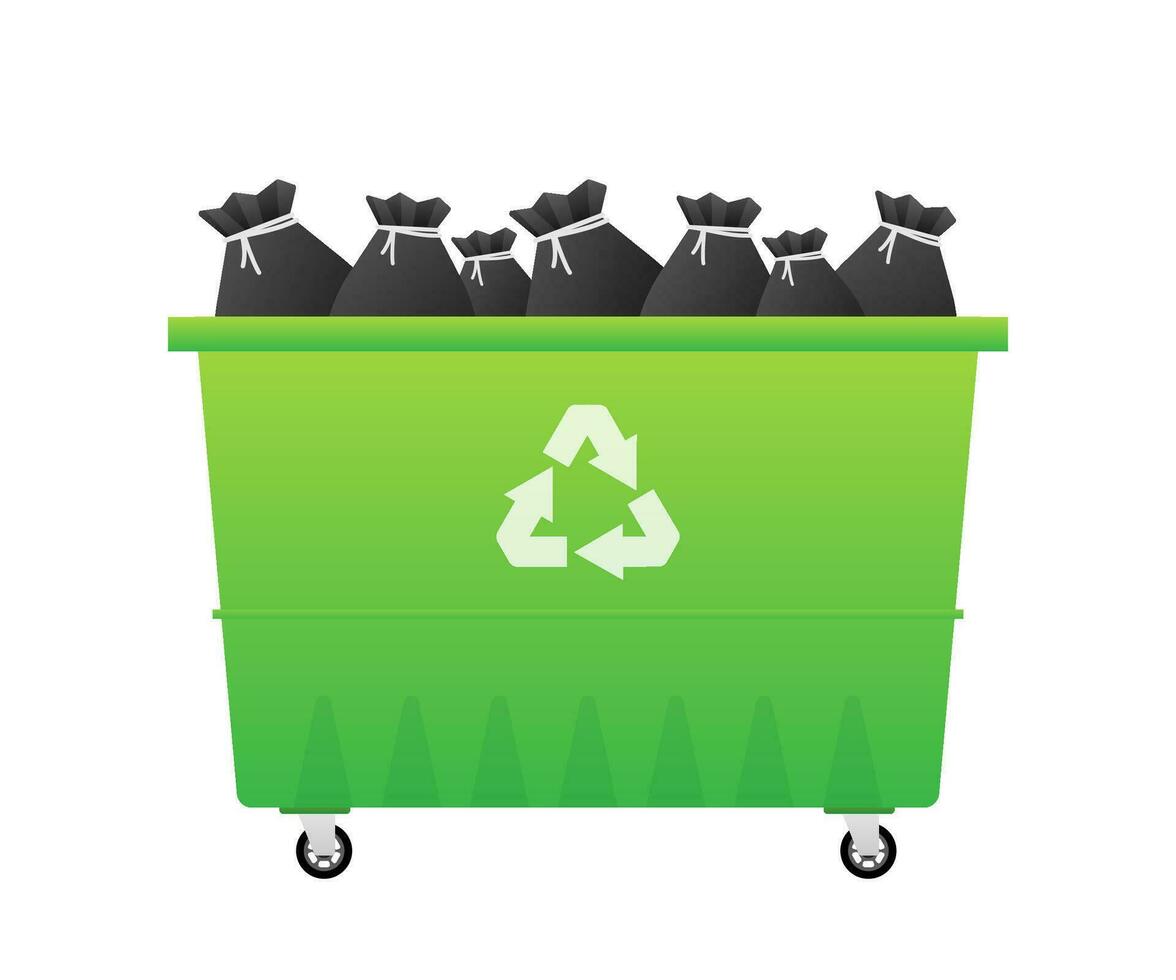 reciclaje basura contenedor de basura, caballito basura compartimiento. vector valores ilustración