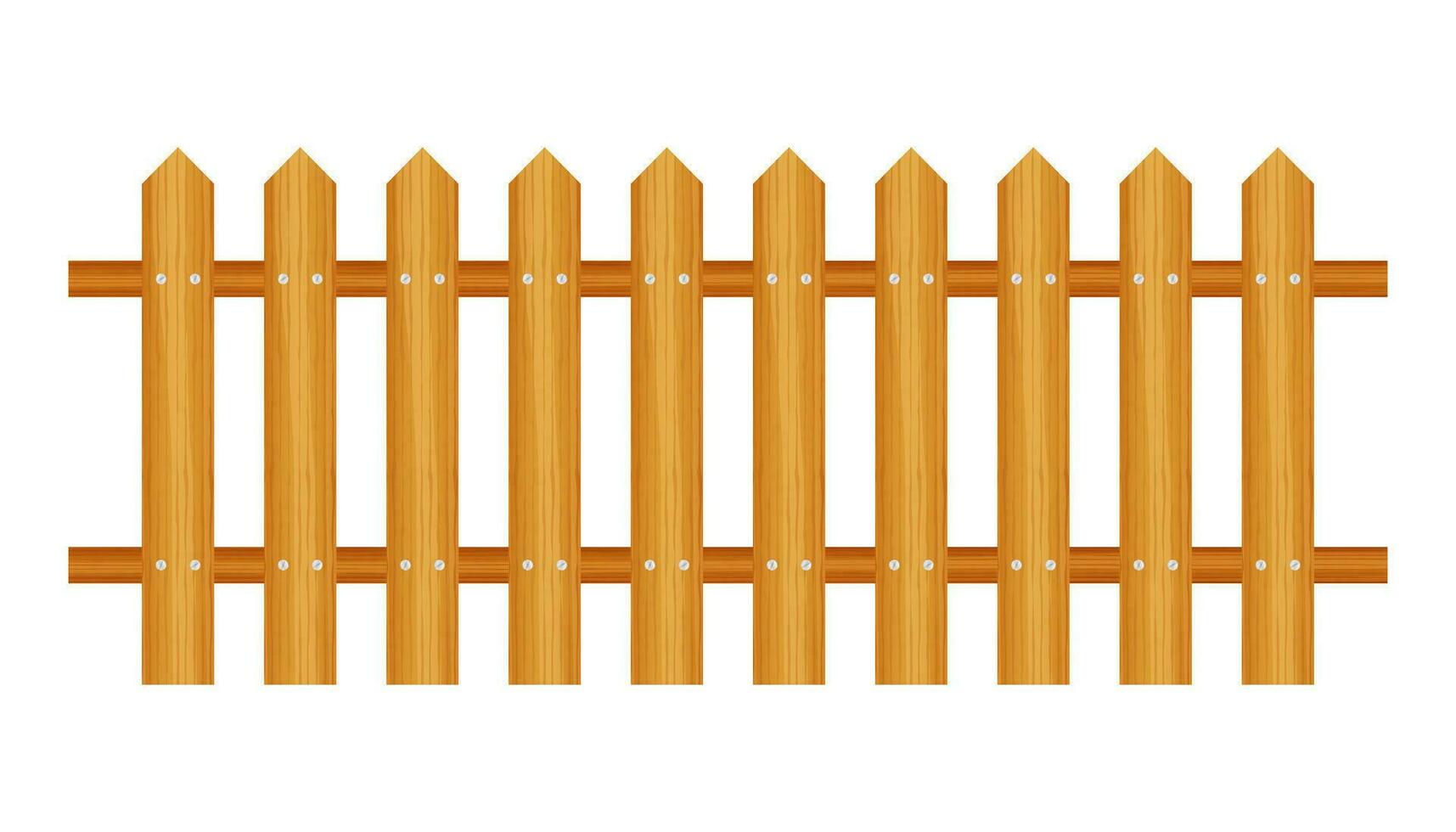 Picket fence, wooden textured, rounded edges Vector illustration