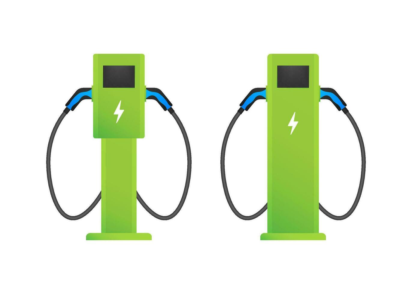 Electric vehicle charging station icon. Flat ev charge. Electric car. Vector stock illustration