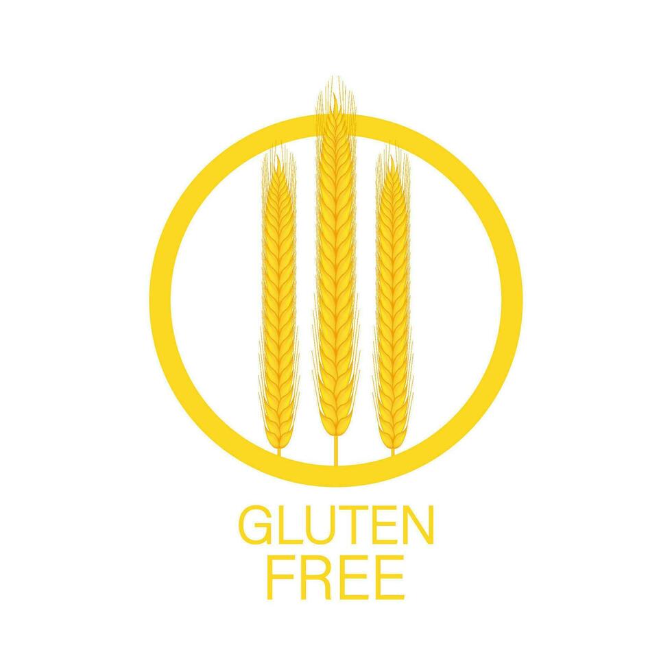 Gluten free. Healthy food labels. Farm product. Vegan food stickers. Vector stock illustration