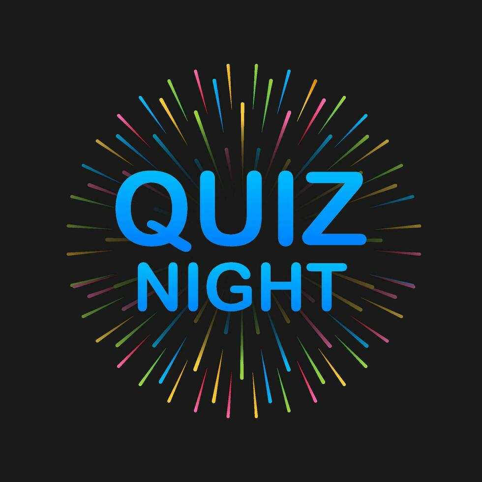 Quiz night. Firework explosion. Vector stock illustration