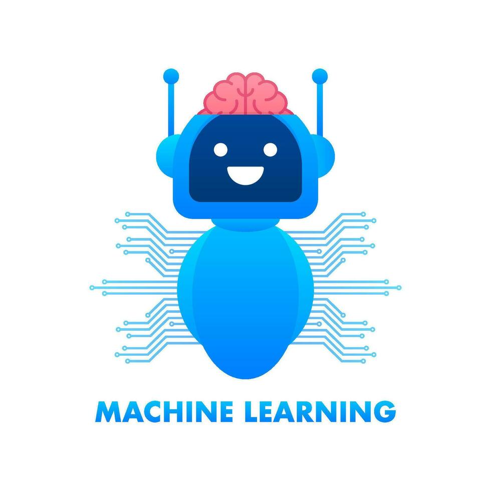 3d machine learning for healthcare design. Vector concept.