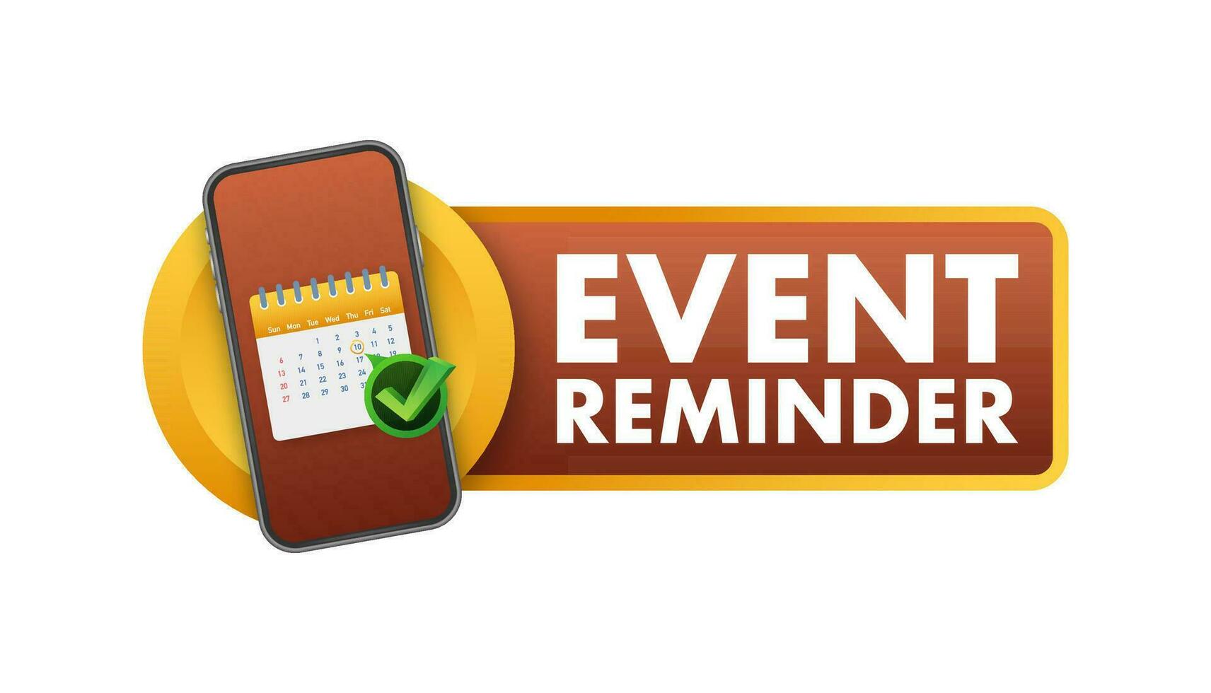 Upcoming events written on calendar. Advertising sign. Vector stock illustration