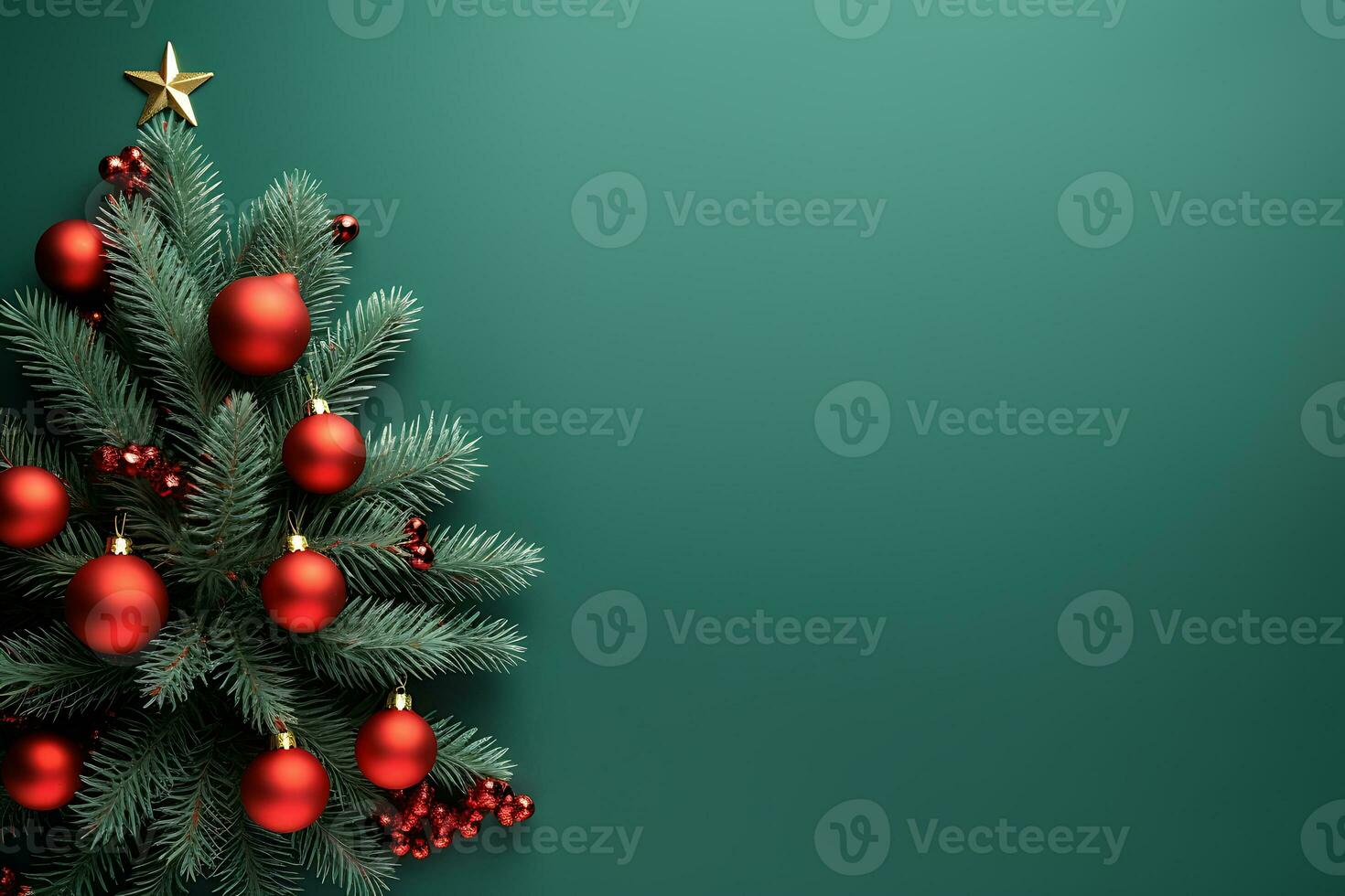 Frame made of Christmas decorations on background, top view with space for text. Winter season. AI Generated photo