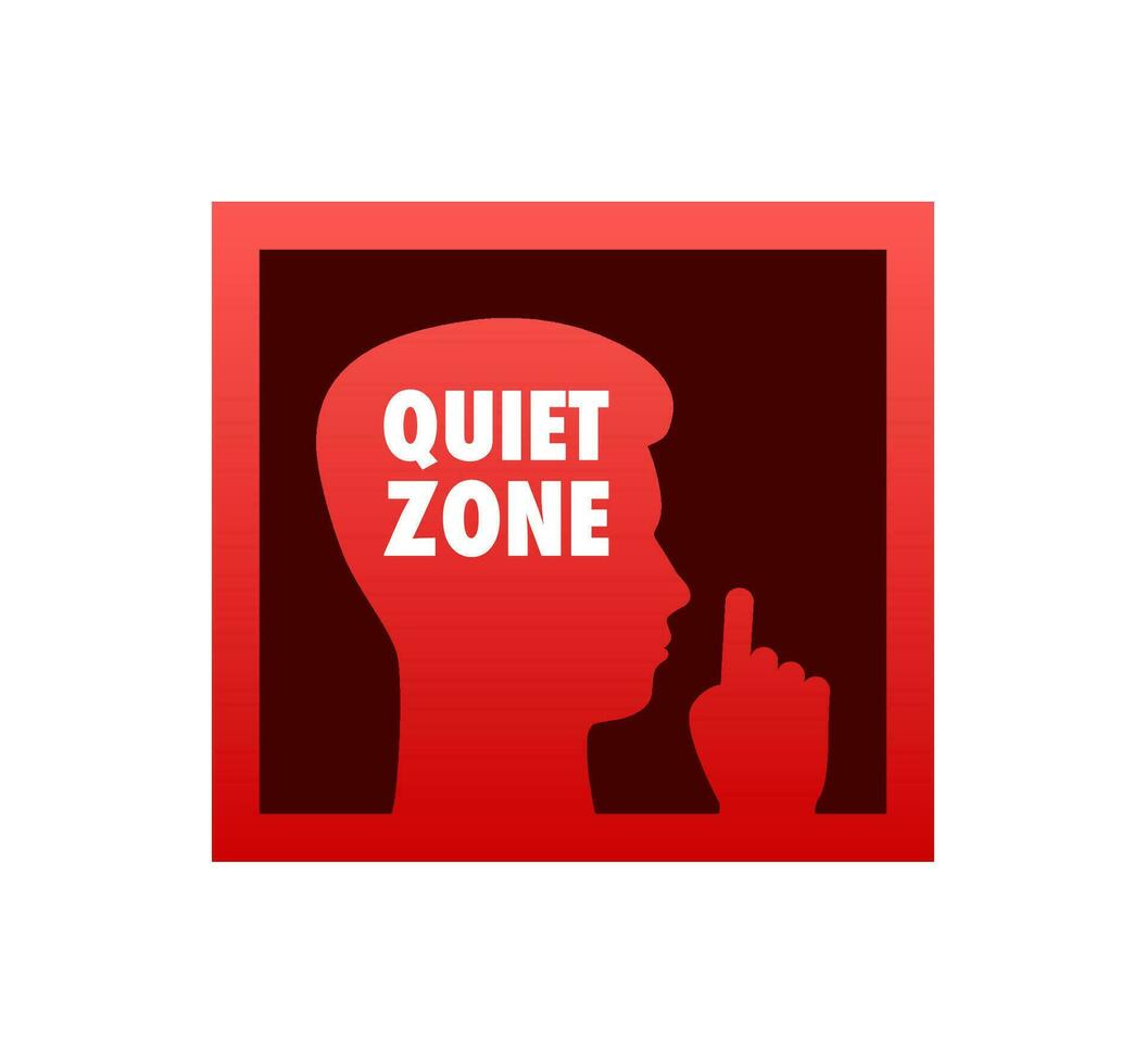 Quiet zone, no sound. Keep silence. Vector stock illustration