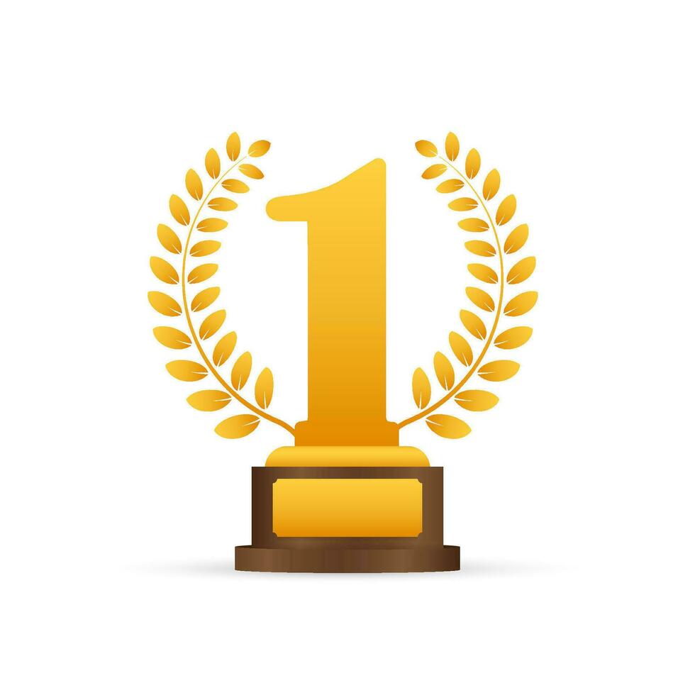 Golden Laurel for first place. Vector stock illustration