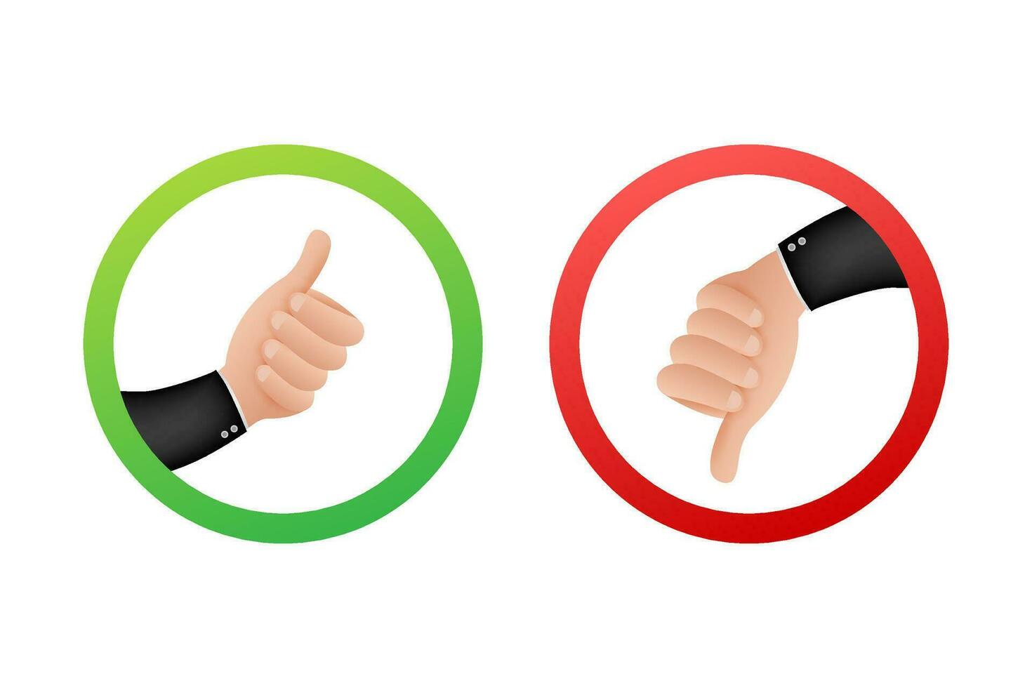 Yes and No thumb up. Feedback concept. Positive feedback concept. Choice button icon. Vector stock illustration