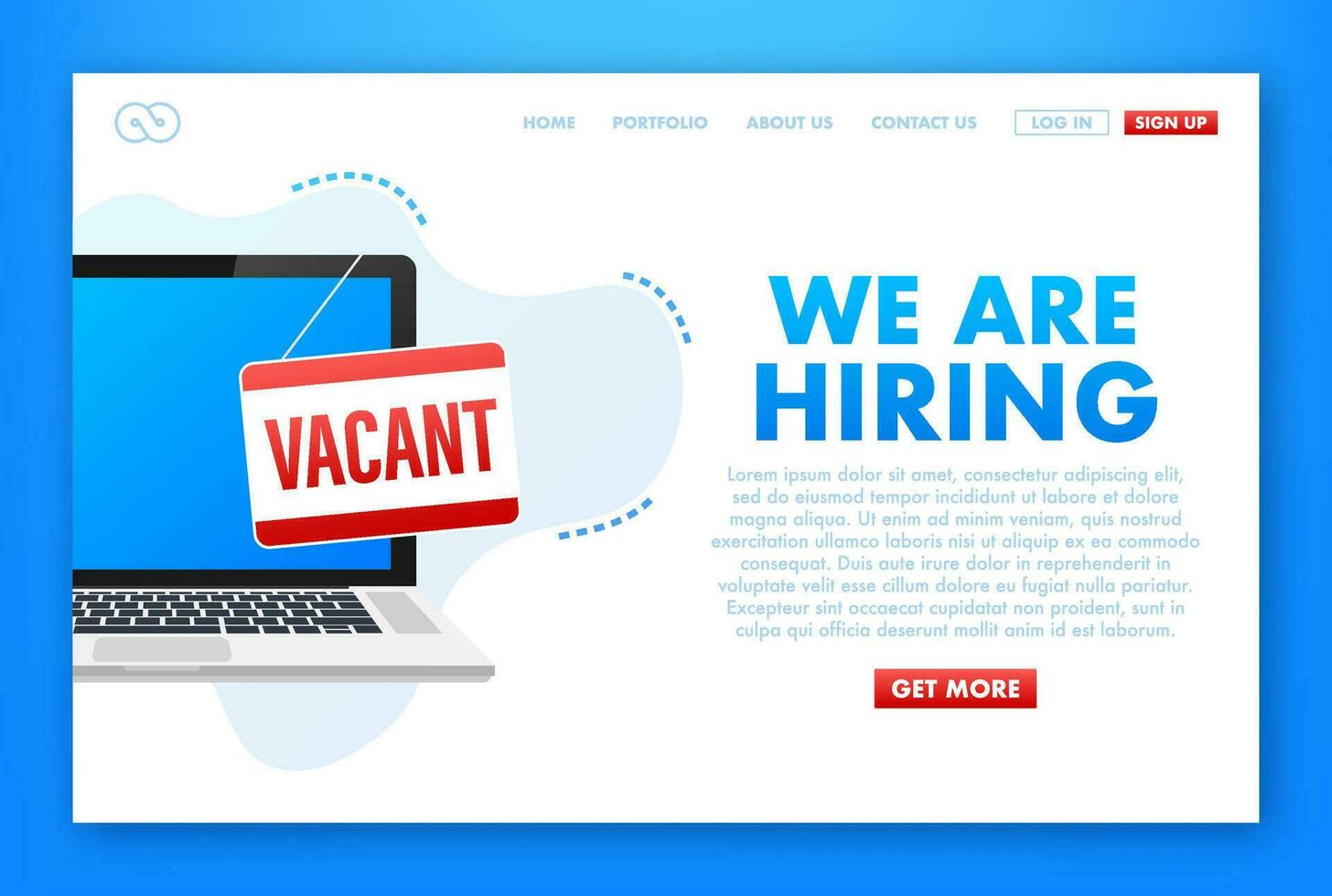 We re Hiring web banner. Megaphone With We are Hiring Speech on green background. Vector illustration.
