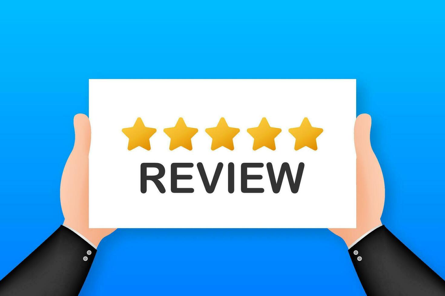 Customer service. Star rating. Feedback concept. Evaluation system. Positive review. Web template Vector illustration