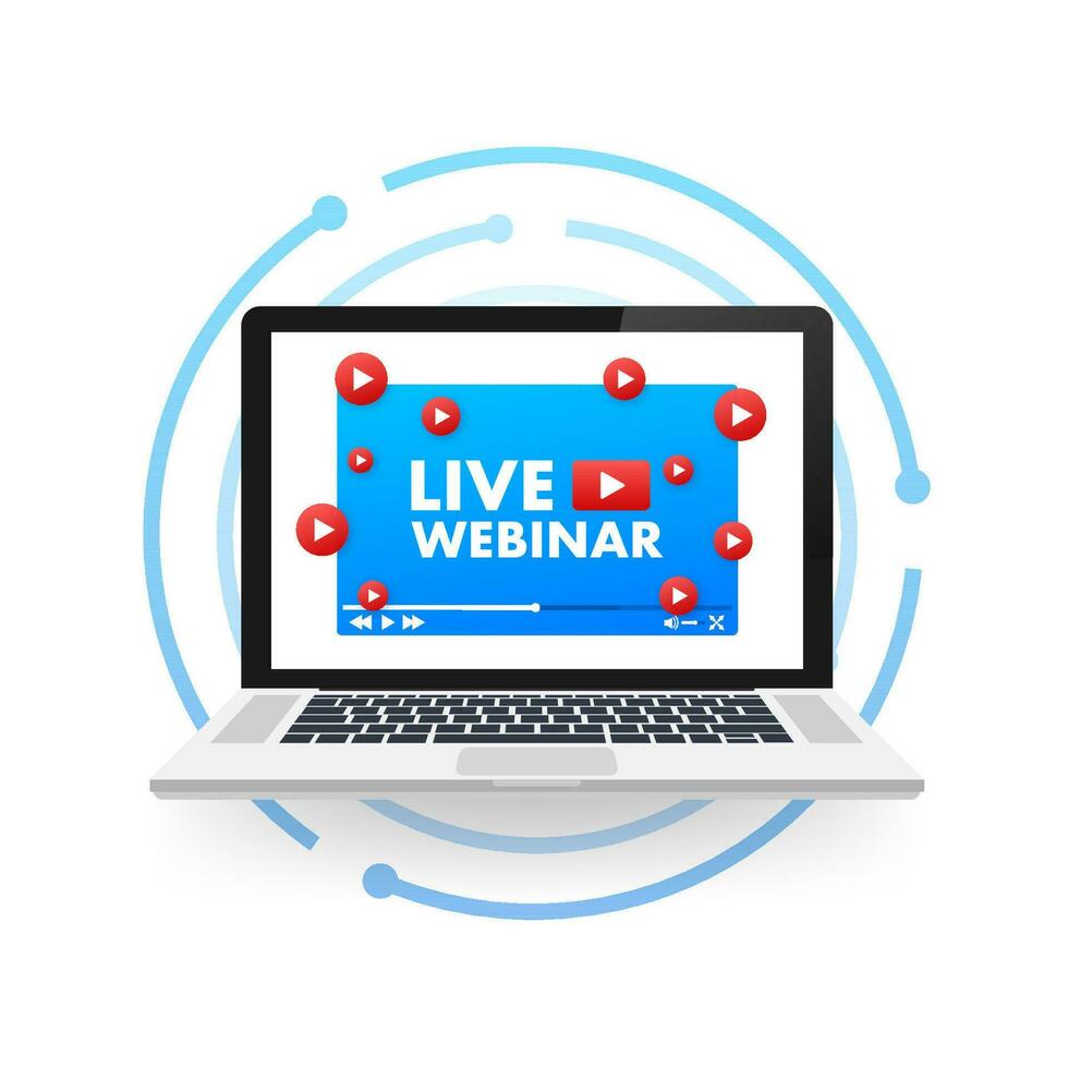 Live Webinar Button, icon. Vector stock illustration.