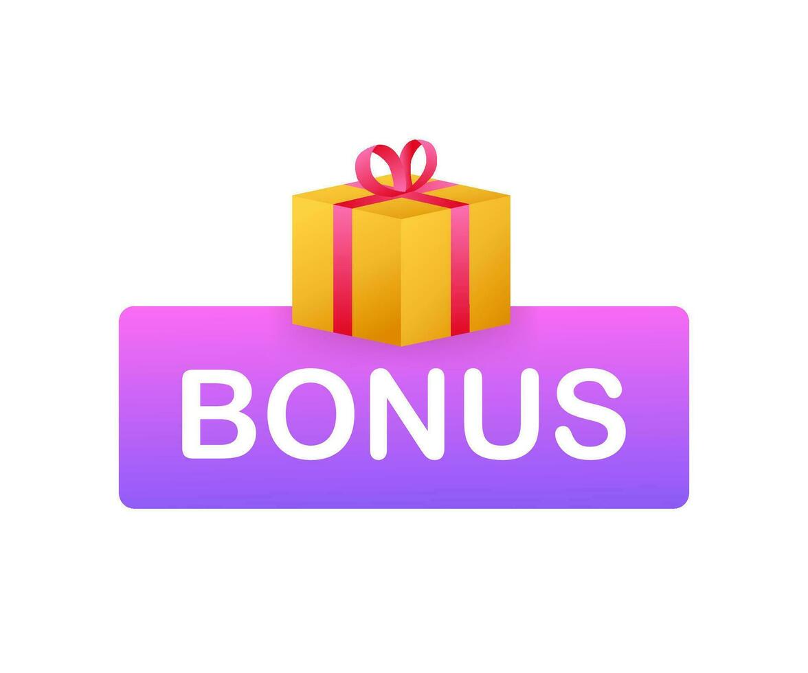 Bonus for promotion design. Surprise banner. Discount banner promotion template. Web template for marketing promo design. Vector stock illustration