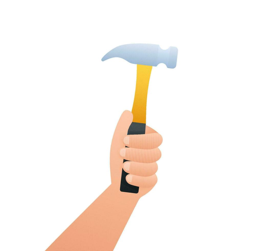 Claw hammer. Builder tools. Labour Day. Vector stock illustration