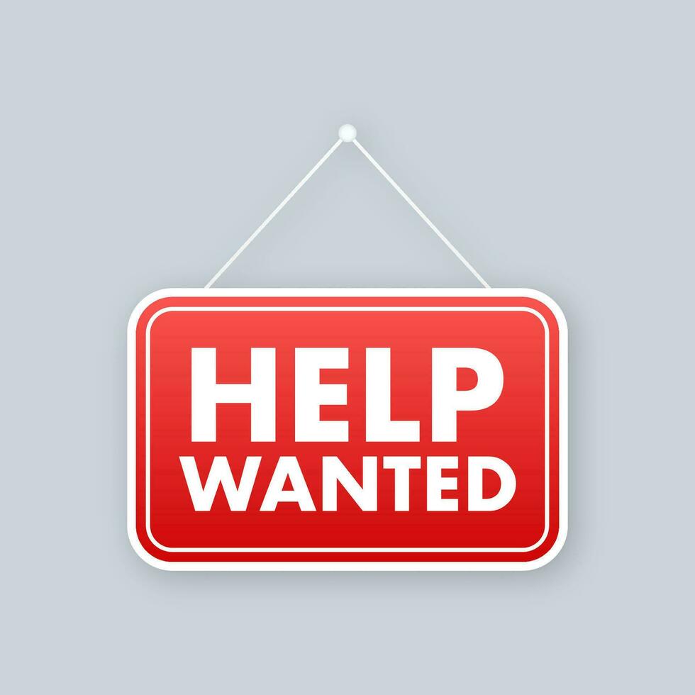 Help Wanted icon, Sign. Help Wanted label. Vector stock illustration.