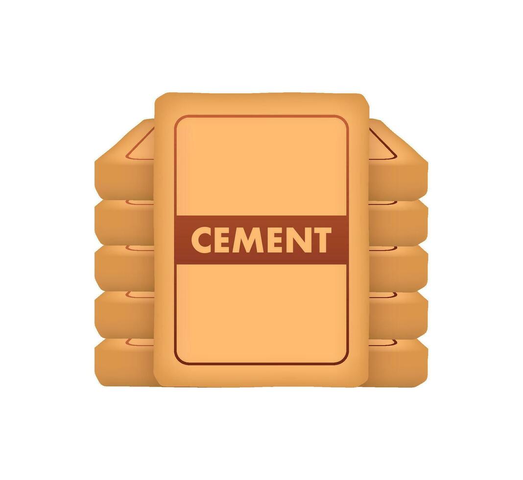Cement in flat style on dust background. Isometric vector. 3d vector icon