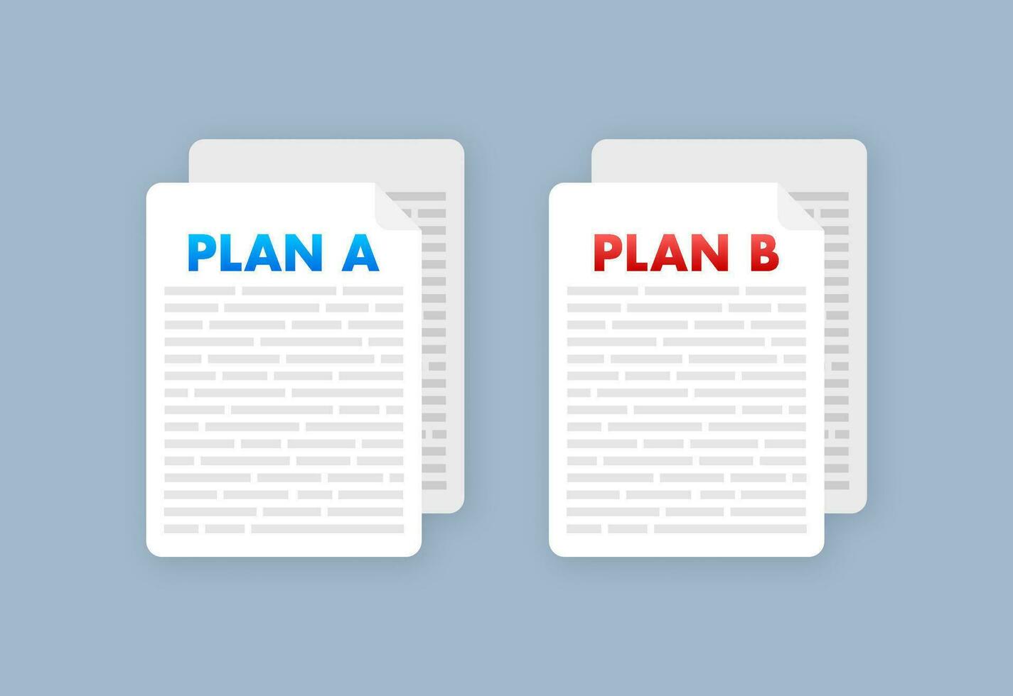 Plan a and b. Alternative idea. Business strategy. Vector stock illustration