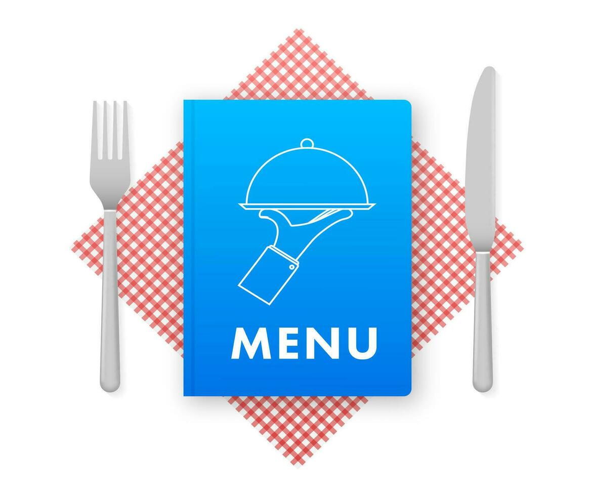 Menu book. Food menu design template. Cafe and restaurant book. Vector stock illustration