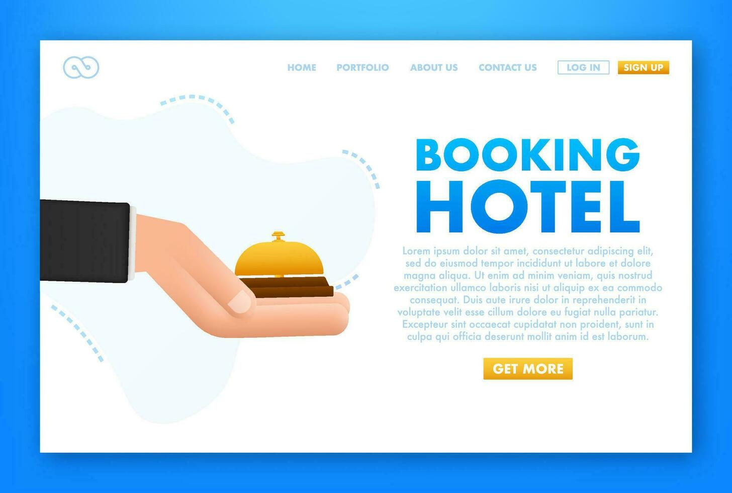 Booking hotel reception bell. Illustration vector graphic.