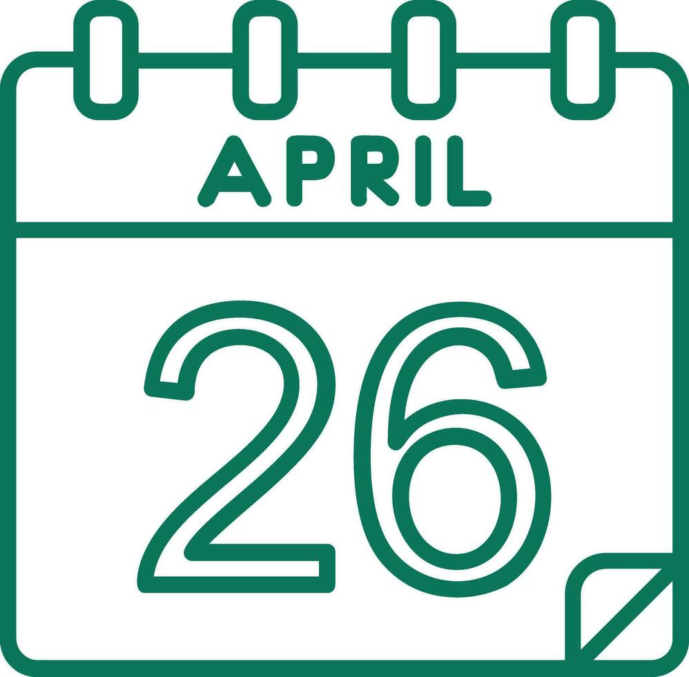 26 April Vector Icon