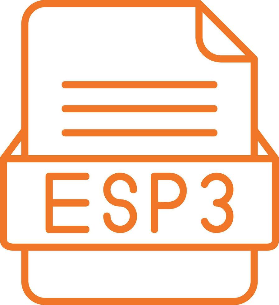 ESP3 File Format Vector Icon