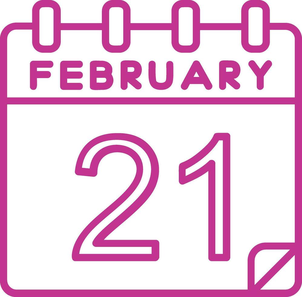 21 February Vector Icon