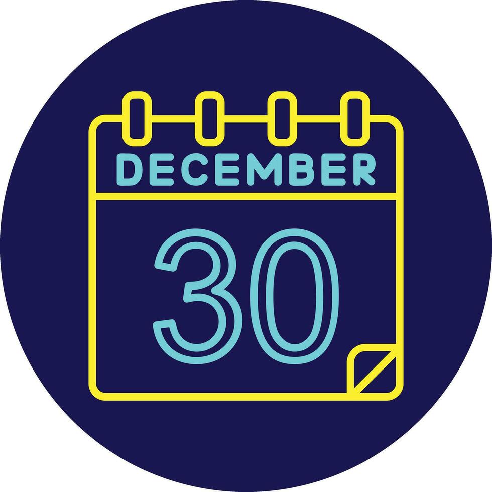 30 diciembre vector icono