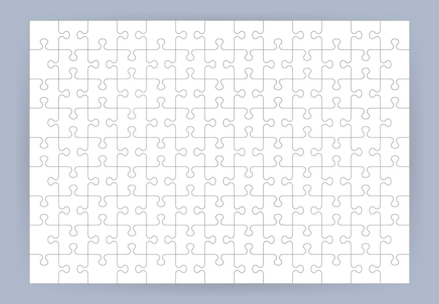 Jigsaw puzzle blank template or cutting guidelines. Vector illustration
