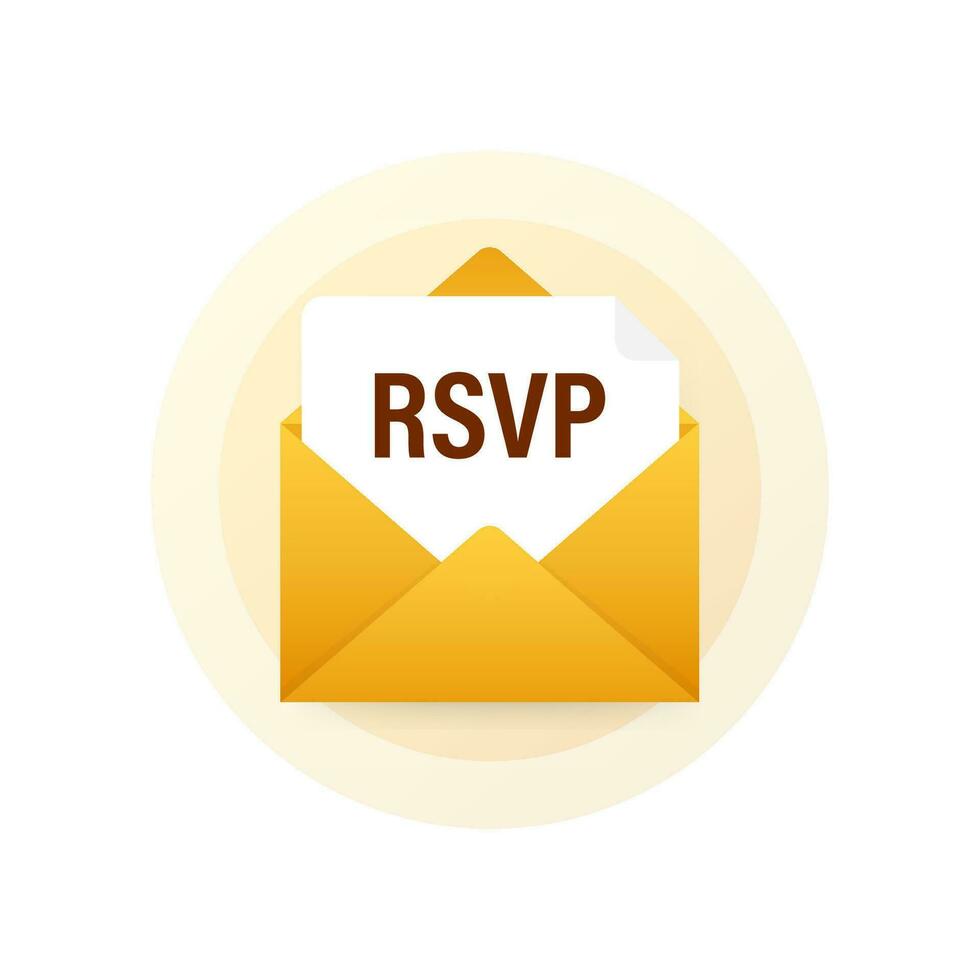 RSVP mail icon. Please respond to mail linear sign. Vector stock illustration