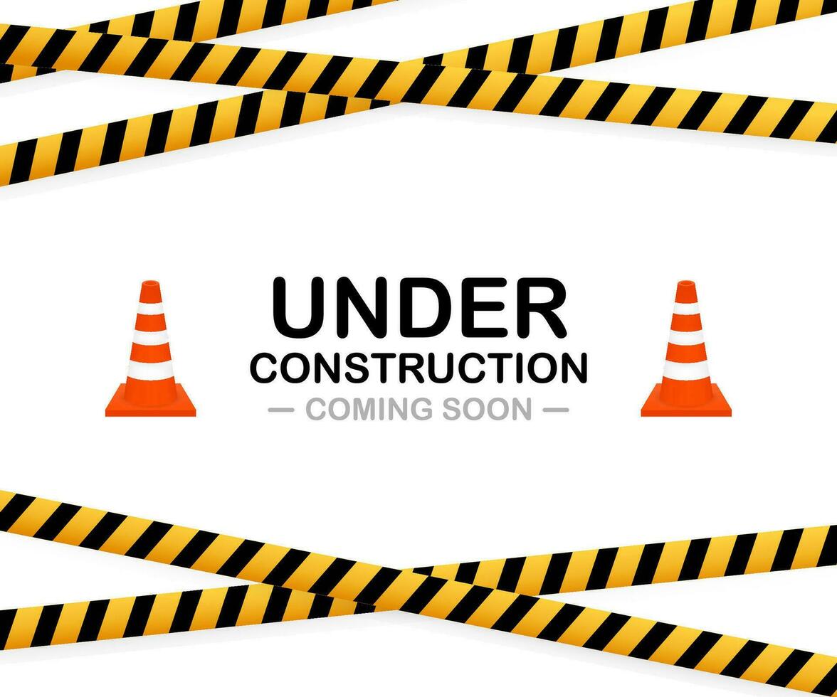 Under construction sign. Vector illustration for website.