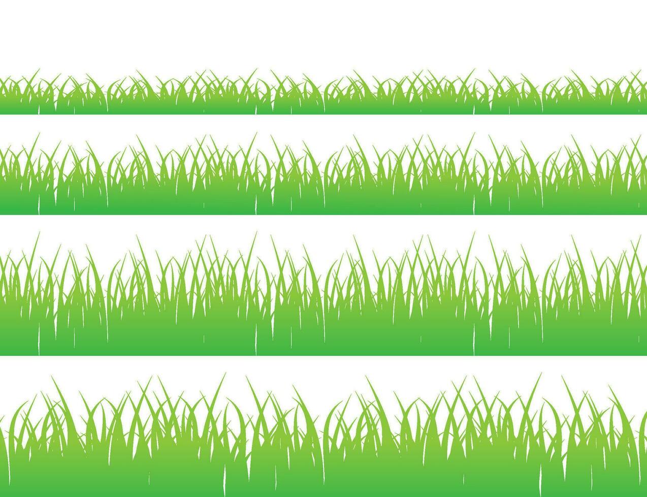 Green grass meadow border vector pattern. Grass background Vector Illustration