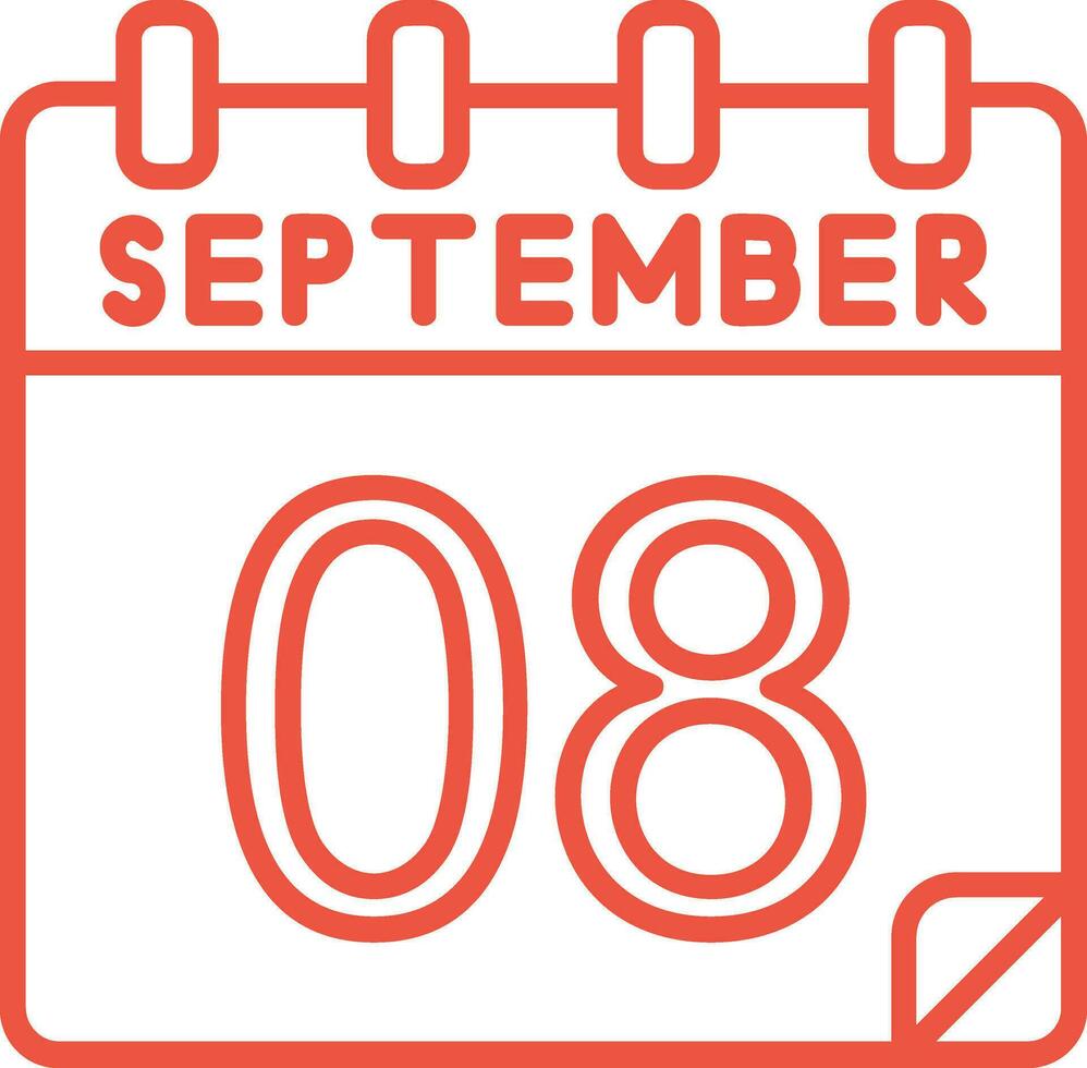8 septiembre vector icono