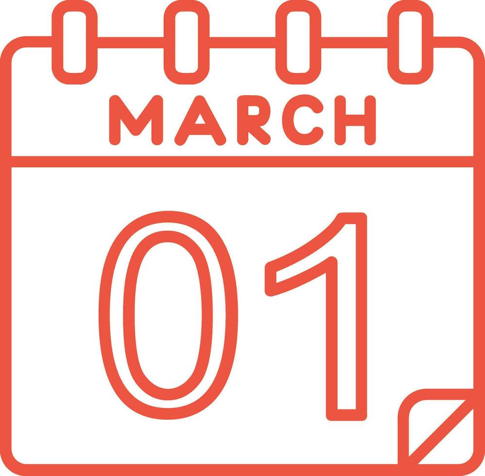 1 March Vector Icon