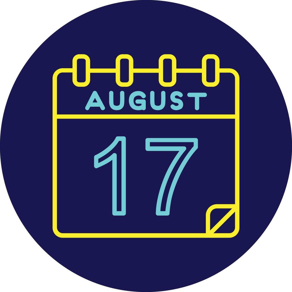17 August Vector Icon