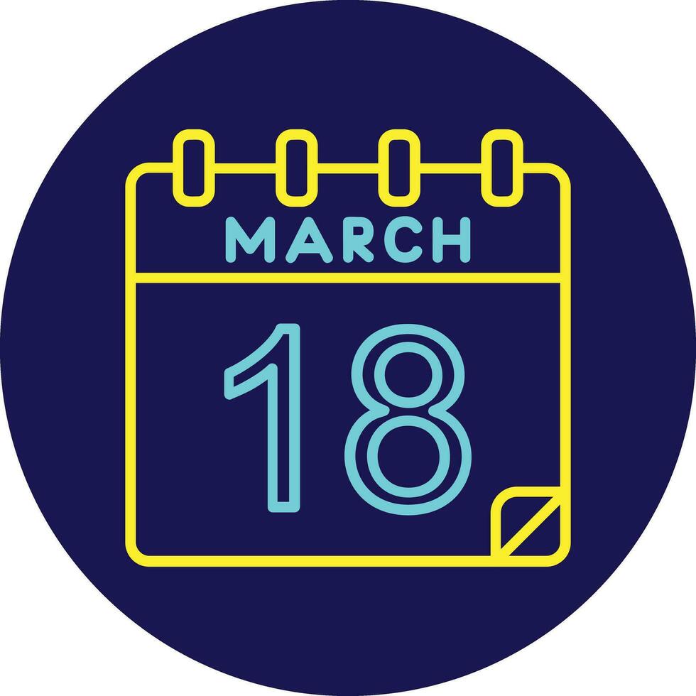 18 March Vector Icon
