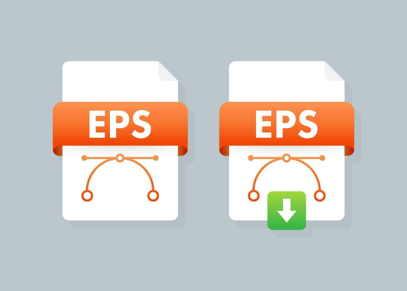 EPS file download flat icon. Vector flat illustration. Outline icon design. Isolated vector design