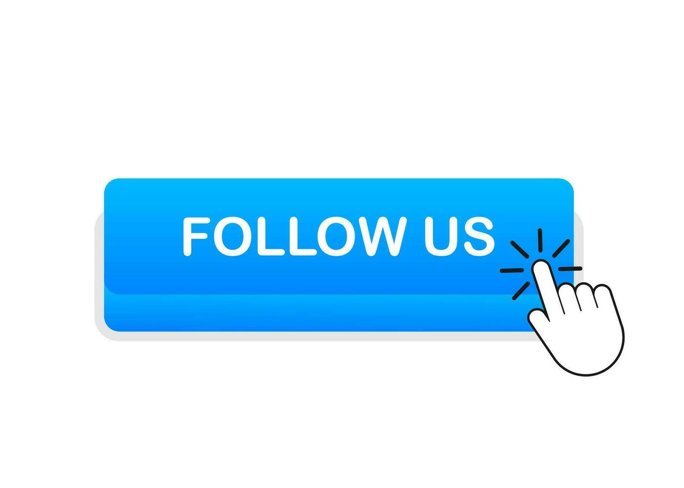 Follow us. Hand click icon. Finger click icon. Vector stock illustration