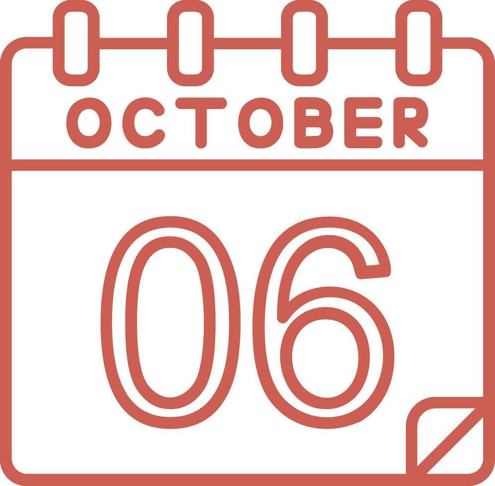 6 October Vector Icon