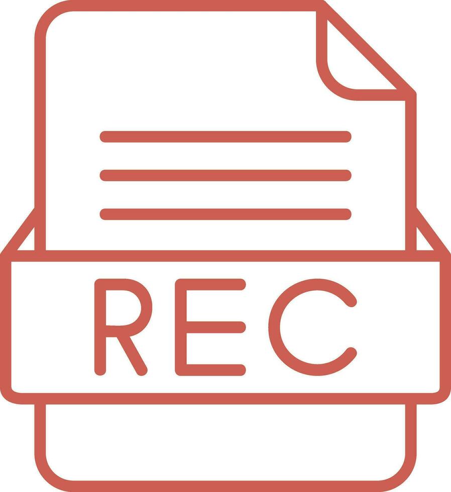 REC File Format Vector Icon