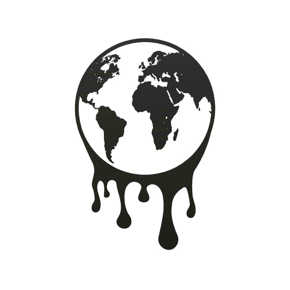 Global warming, Graphic illustration of a melting earth vector