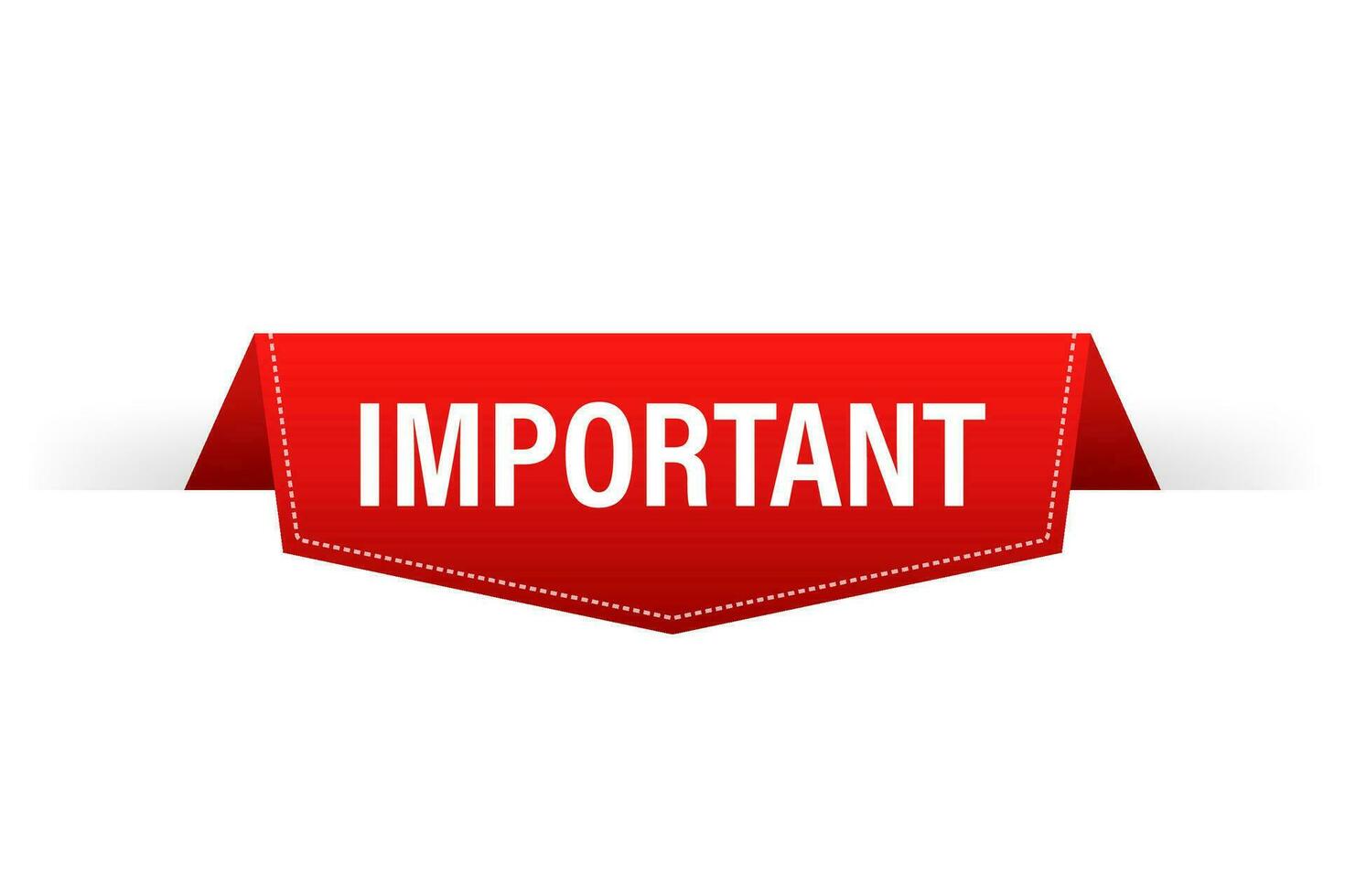 Important Red Label. Red Web Ribbon. Vector stock illustration