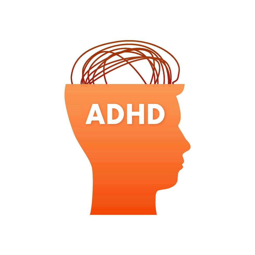 ADHD Attention disorder. Prevent ADHD. Vector stock illustration