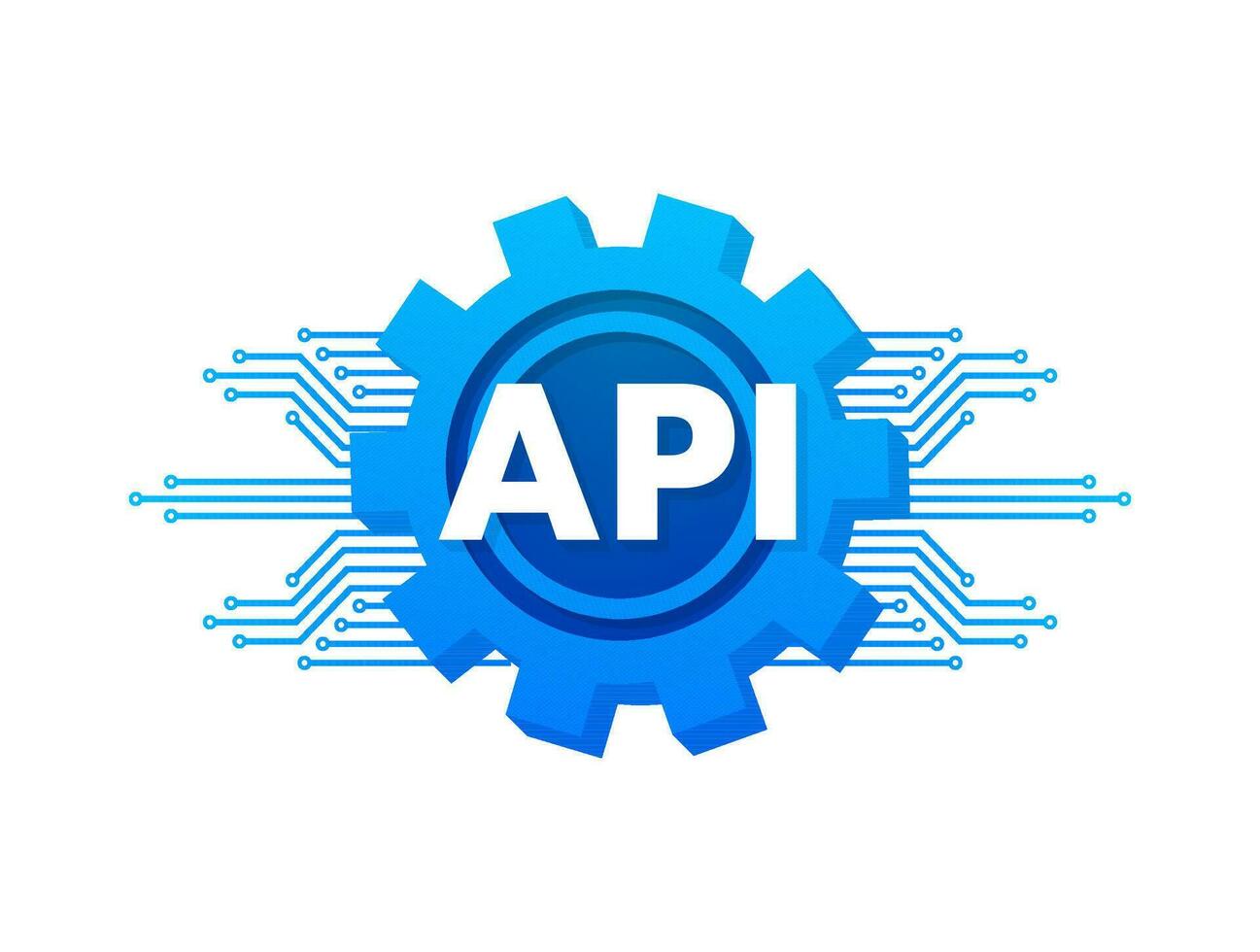 Cloud API   application programming interface. Internet network. Vector stock illustration