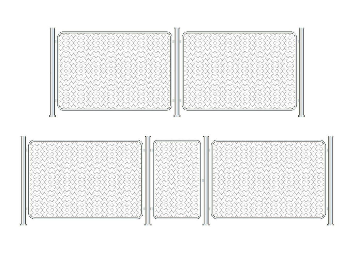 Fence wire metal chain link. Prison barrier, secured property. Vector stock illustration