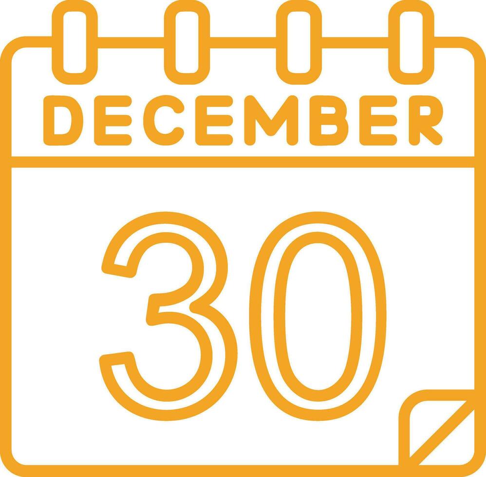 30 diciembre vector icono