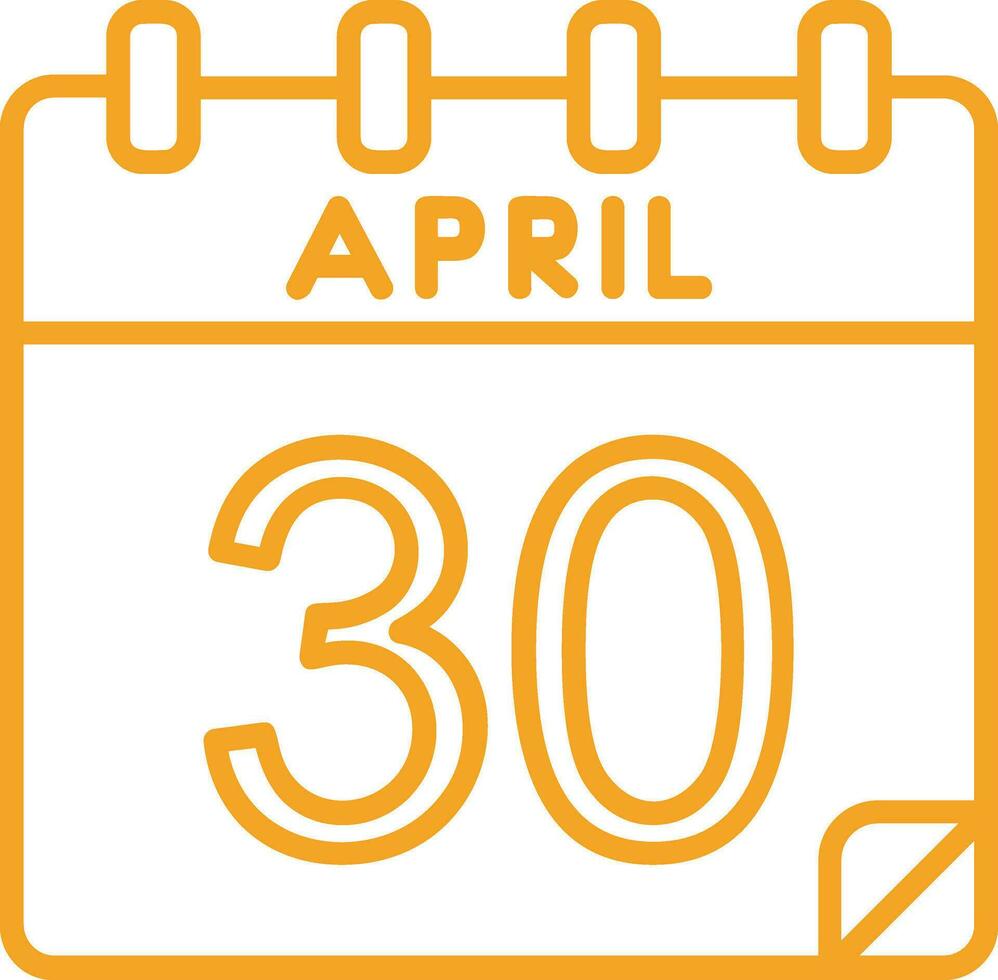 30 April Vector Icon