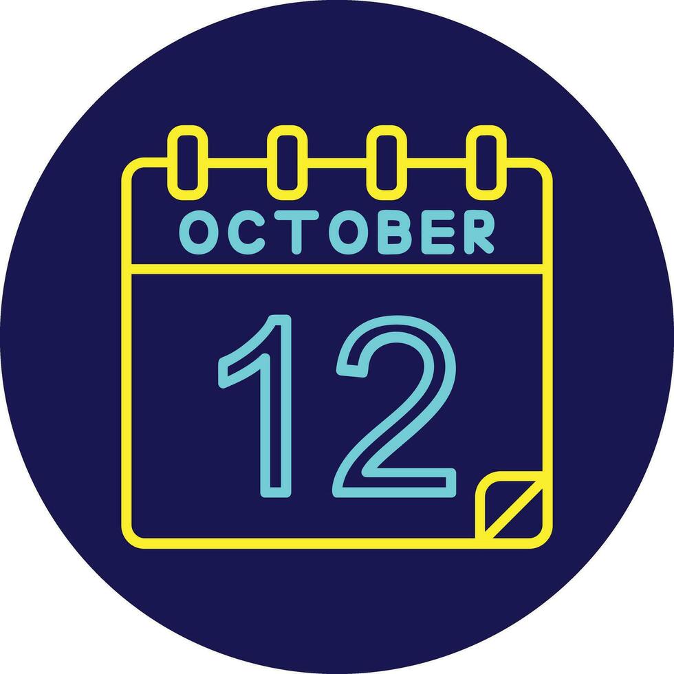 12 October Vector Icon