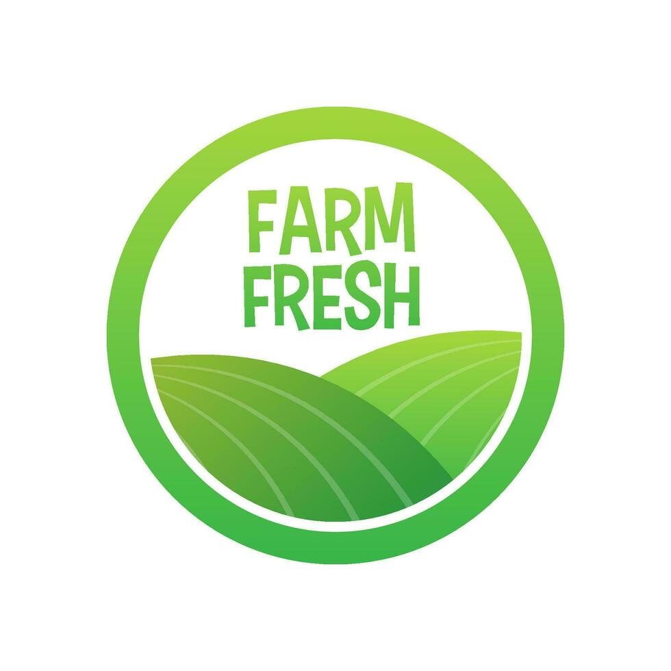 Farm Fresh icon, label on white background. Vector stock illustration