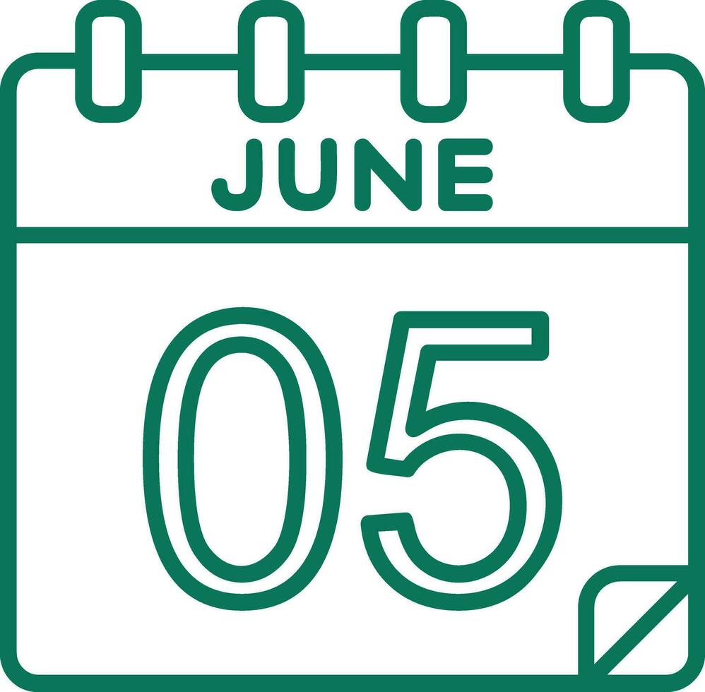 5 June Vector Icon