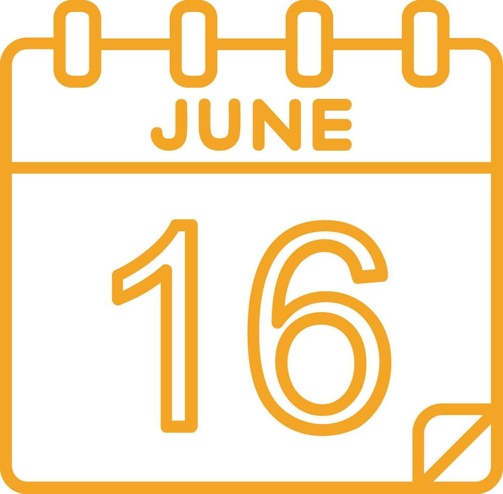 16 June Vector Icon