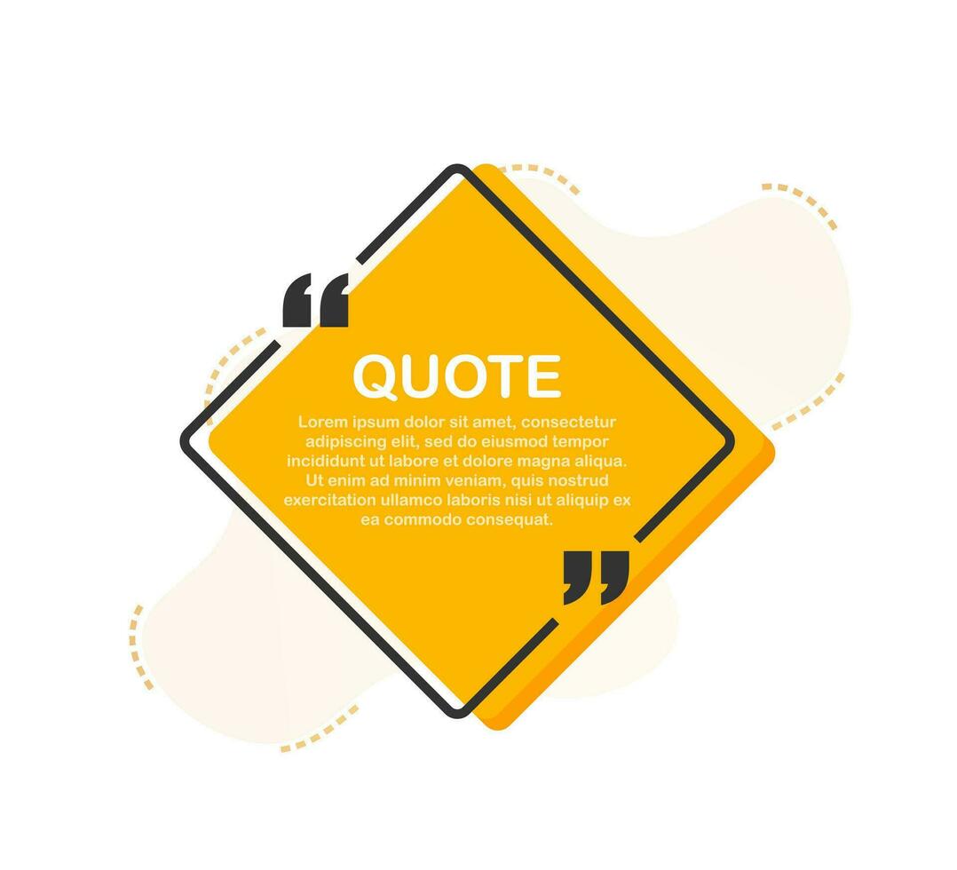 Set Quote frames. Blank template with print information design quotes. Vector stock illustration.